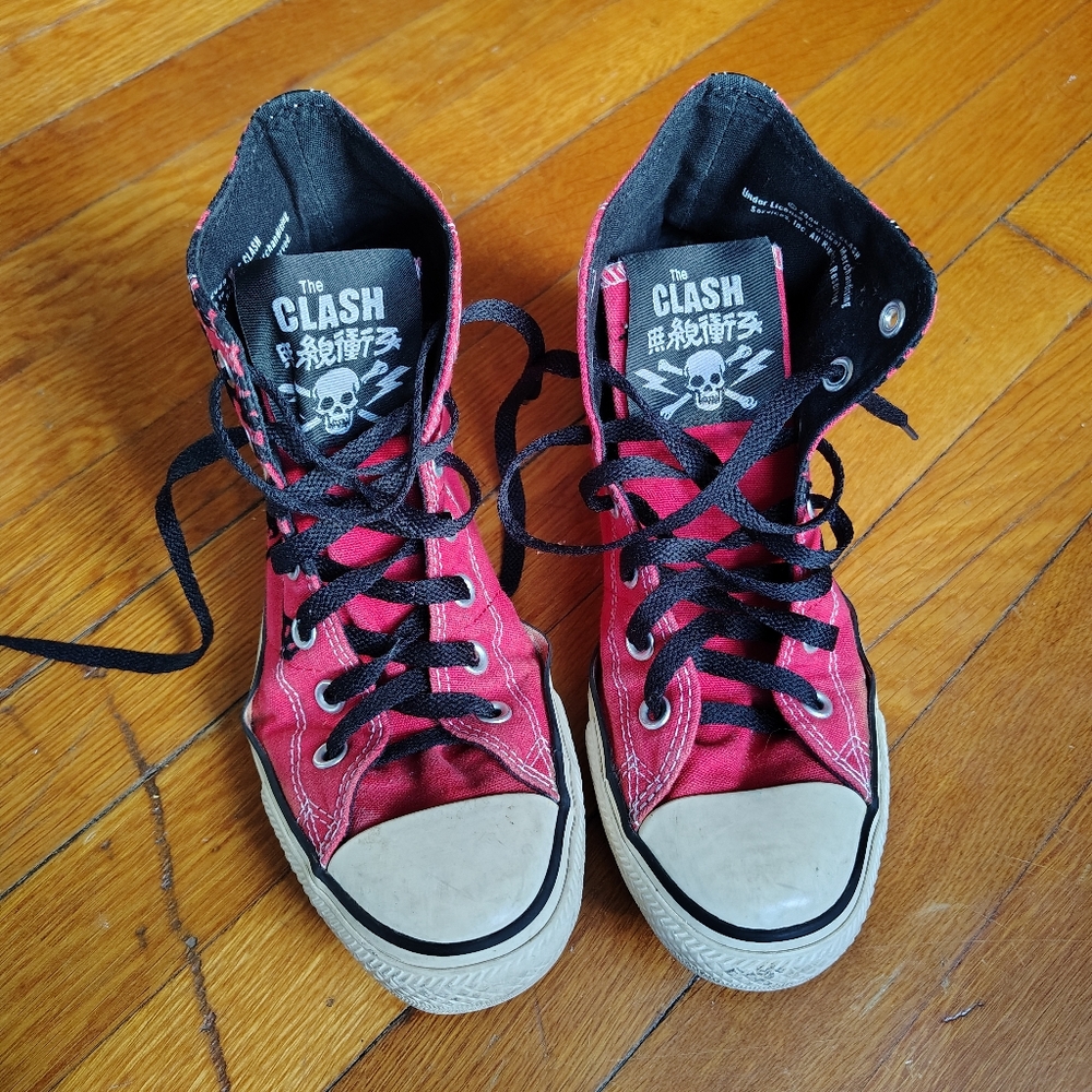 Converse THE CLASH Chuck Taylor Limited Edition 2009 Vintage Red Chucks Womens 8 - Picture 4 of 10